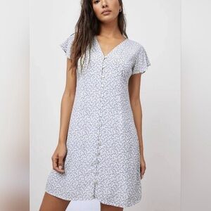 Rails Helena Midi Dress in Blue Garden Floral V-neck Button Dress Size S